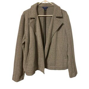 Apt. 9 Womens Black White Herringbone Pockets Open Long Sleeve XL Jacket